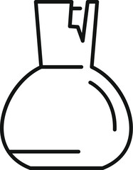 Poster - Chemical flask with narrow spout is standing on surface line icon, laboratory concept