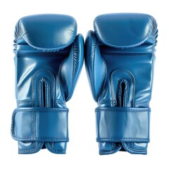 Wall Mural - premium blue sports boxing equipment on white background