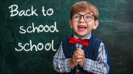 Canvas Print - The excited school boy