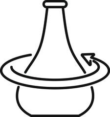 Poster - Chemical flask rotating on its axis, symbolizing a chemical process or experiment