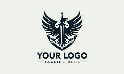 Wall Mural - Eagle Sword Vector Logo Unleash the Power and Majesty of Your Brand Embrace the Strength and Nobility with the Enchanting Eagle Sword Vector Logo Symbolize Victory, Leadership, and Protection