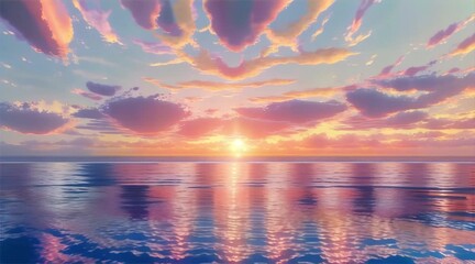 Wall Mural - sunset over the sea. generative ai 