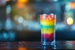 © Bubi Studio - Pride Cocktail Against Blurred Bar and Nightclub Background