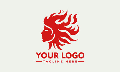 Sticker - Woman Flame Vector Logo Symbolize Power, Transformation, and Inspiration: Majestic Woman Flame Vector Logo Embrace the Fiery Spirit with the Enchanting Woman Flame