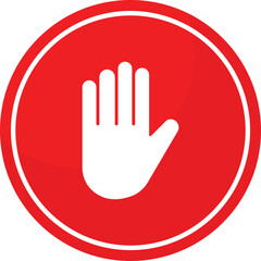 Wall Mural - stop hand sign icon vector