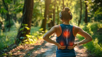 Wall Mural - The woman jogging outdoors