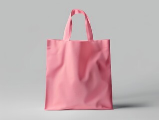 Poster - Tote bag blank in pink on a light background, suitable for displaying designs or logos.