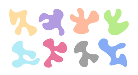 Poster - Set of abstract amoeba shapes. Vector liquid shape - decoration elements.
