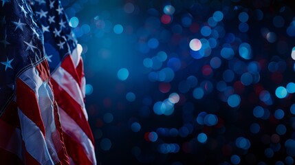 The American flag bokeh.