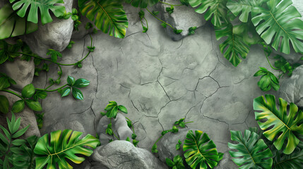 The stone jungle ui ancient gray isolated, Illustration
