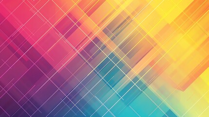 Poster - Abstract background with bright, geometric shapes, lines and dots.