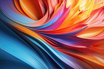 Poster - abstract fractal background, coloful waves texture