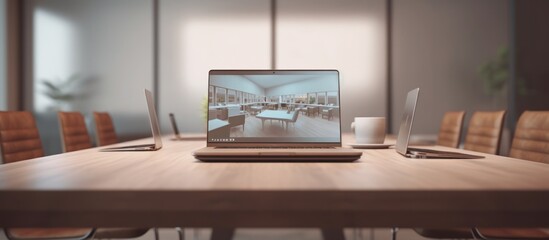 Three Laptops on a Conference Table