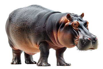 hippopotamus isolated on white background, transparent background