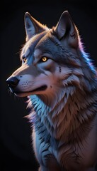 Wall Mural - A olf in the night staring at it's prey..