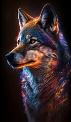 Wall Mural - A olf in the night staring at it's prey..