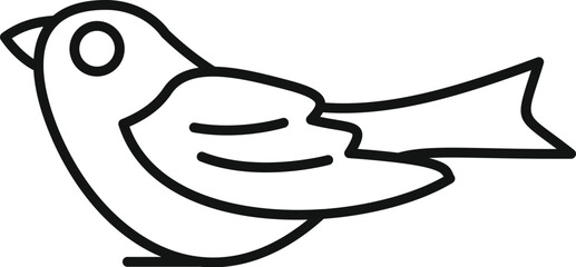 Poster - simple line drawing of a bird standing, minimalist illustration in black and white