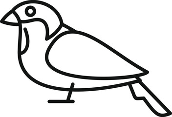 Poster - Simple line drawing of a bird standing in profile