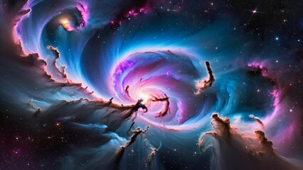Beautiful nebula animated with a purpleish hue to it