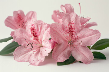 Poster - Simple photo of a pair of pink azaleas on a clean, white backdrop,