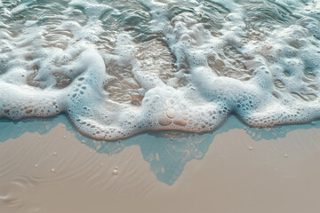 Aufkleber - Elegant background featuring a calm ocean wave lapping onto a sandy shore,