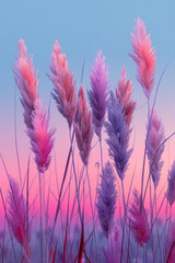 Wall Mural - Elegant summer background featuring a pastel gradient sunset with a delicate gold frame,