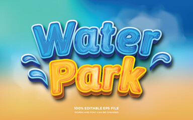 Poster - Water Park 3D editable text style effect	
