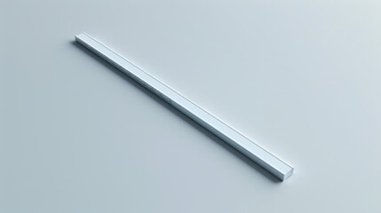 A simple yet elegant minimalist metal bar displayed on a gray background, reflecting a modern and clean design aesthetic.