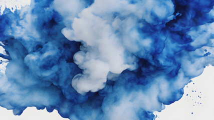 Wall Mural - Powerful explosion of bluue and white dust, light soft pink grey cloud smoke abstract background