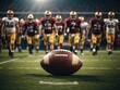 © shrinay - Close up of an american football on the field player 1