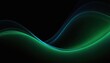© soyibakter - abstract vector wave lines flowing dynamic in blue green colors isolated on black background