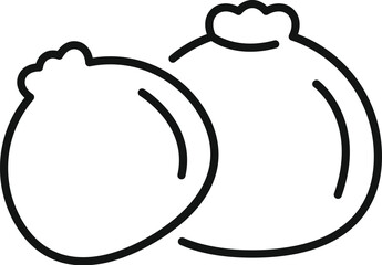 Poster - Simple line drawing of two blueberries, perfect for representing healthy eating, antioxidants, and summer fruits