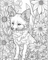 Canvas Print - coloring book, full page, black outlines