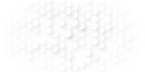 Wall Mural - White abstract embossed hexagon background.