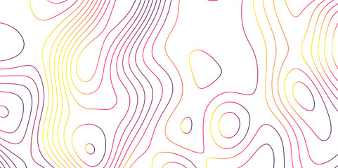 Abstract white background with colorful gradient Topographic line map pattern. Contour elevation topographic and textured Background Modern design with White background with topographic wavy pattern..