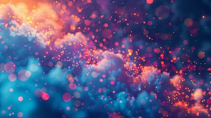 Leinwandbilder - An abstract visualization of cloud computing with digital elements representing data processing and AI operations in the cloud. Generative AI