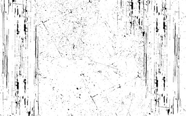 Grunge background black and white. Abstract pattern of monochrome elements.  Old distressed paper or border illustration, scratches and grungy lines for photo overlay frame template.