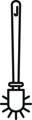 Poster - simple black and white line drawing of a toilet brush, for keeping the toilet bowl clean