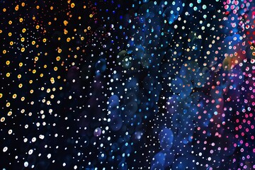 Canvas Print - This abstract wallpaper features an illustration of colorful bokeh light dots for a dreamy and festive background, a potential best-seller