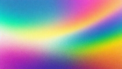 Poster - iridescent bright rainbow gradient abstract background, grainy noise texture, cinematic backdrop for product presentation with copy space, lgbt queer pride month
