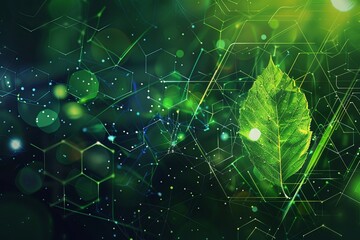 Poster - Eco-Friendly Innovation Background with Green Leaf