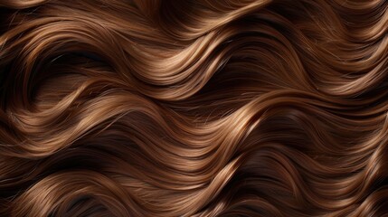 Wall Mural - The background of beautiful hair texture with wavy brown color.