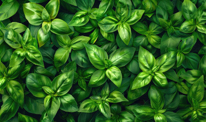 Wall Mural - Basil leaves texture background