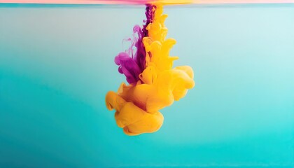 Wall Mural - Colorful ink in water 