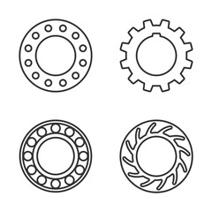 Wall Mural - Industrial equipment icons - flange, gear, bearing, pump