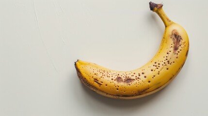 Poster - Clean and crisp shot of one banana isolated on a white surface, ideal for healthy eating concepts