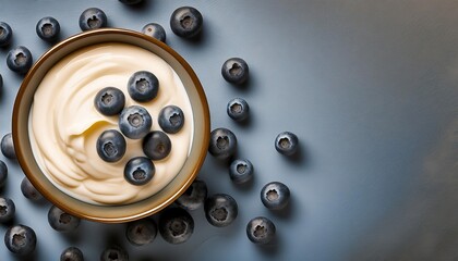 Wall Mural - bowl of yogurt topped with blueberries 