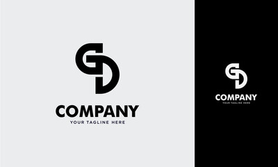 Poster - GD initial logo concept monogram,logo template design