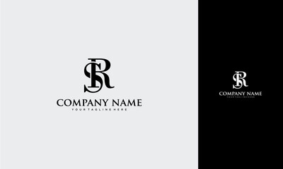 Poster - SR or RS initial monogram logo design vector concept