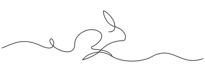 Wall Mural - cute rabbit line art illustration